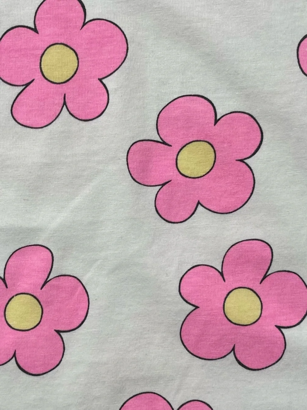 ZARA Girls Size 4/5 Pink Flower Tee White Short Sleeve - Picture 6 of 6